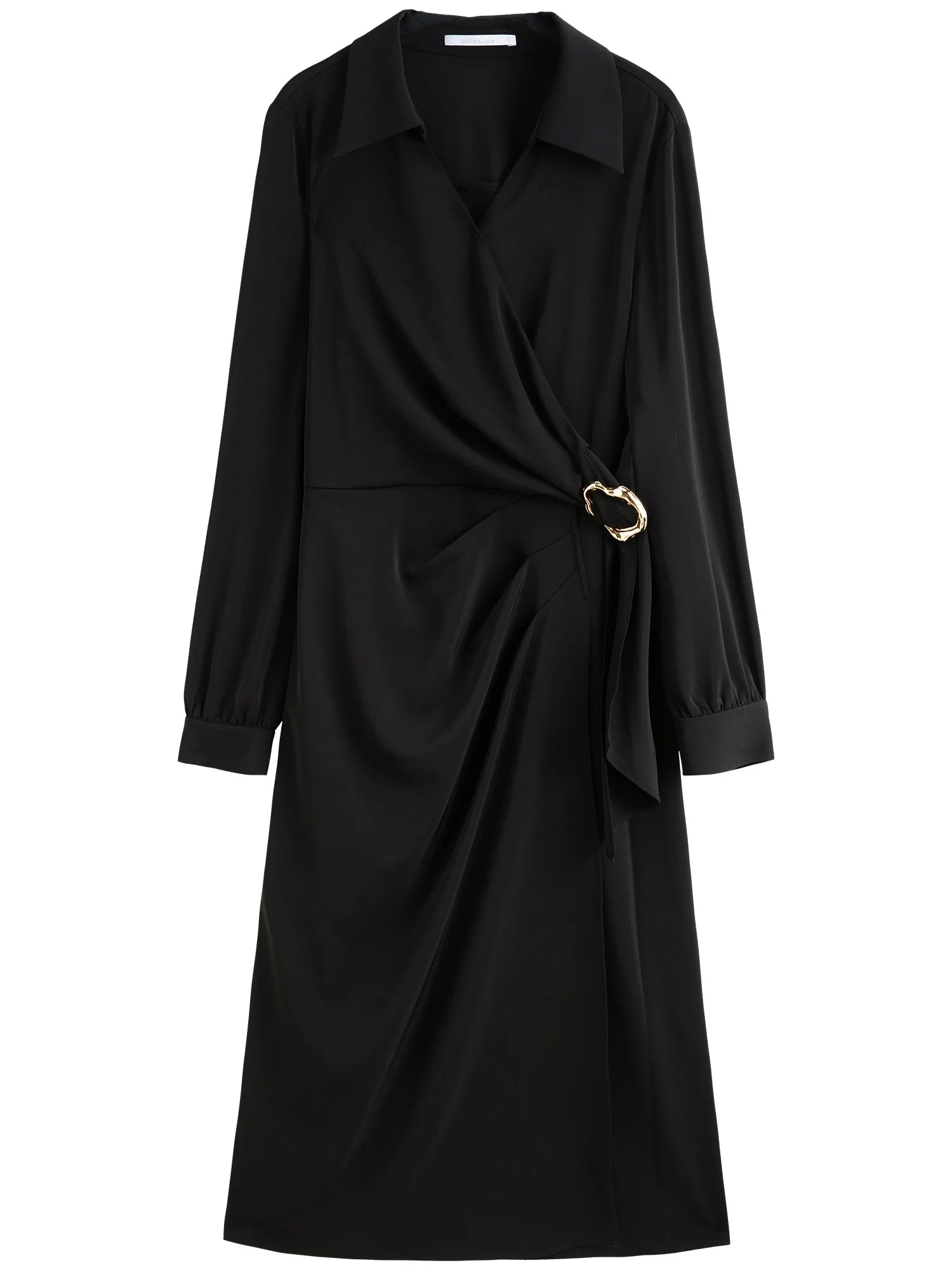 DUSHU Plus Size Commuter Temperament Metal Dress 2025 Spring New Fashion Long Dress Casual Loose Women Dress 25DS81126