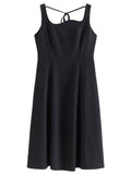 DUSHU Corrugated Collar French Style Classic Short-Sleeved Black Dress For Women 2024 Summer New Design Dress24DS82284 24DS82310