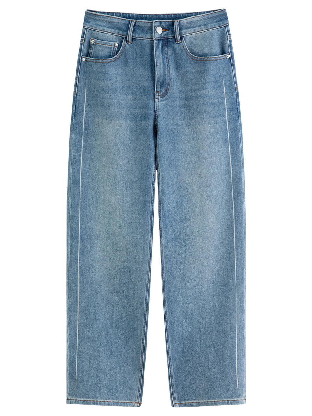 DUSHU Plus-Size Perfectly Stretchy Jeans Slimming Straight Leg with Flared Cone Shape Fall 2025 Fashionable 25DS83172+25DS83196