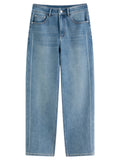 DUSHU Plus-Size Perfectly Stretchy Jeans Slimming Straight Leg with Flared Cone Shape Fall 2025 Fashionable 25DS83172+25DS83196