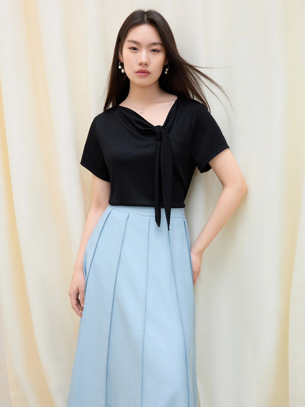 DUSHU Plus Size Short Sleeve Shirt 2025 Summer New Design Light Loose Casual Shirt Soft Thin Short-sleeved Blue Shirt 25DS82197