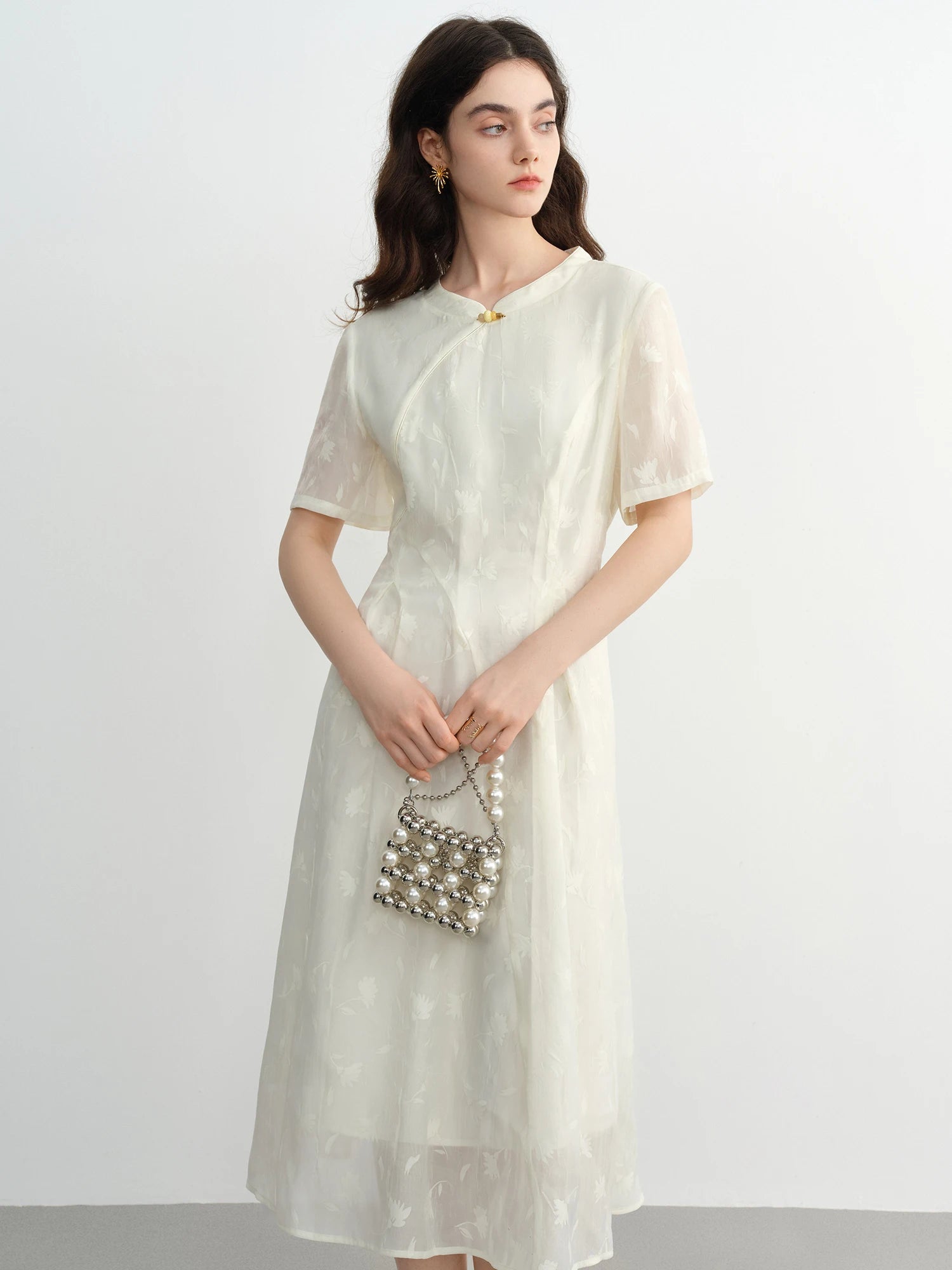 DUSHU Plus Size Women's New Chinese Dress Summer 2025 New Style High Waist A-line Improved Cheongsam Dress 25DS82306