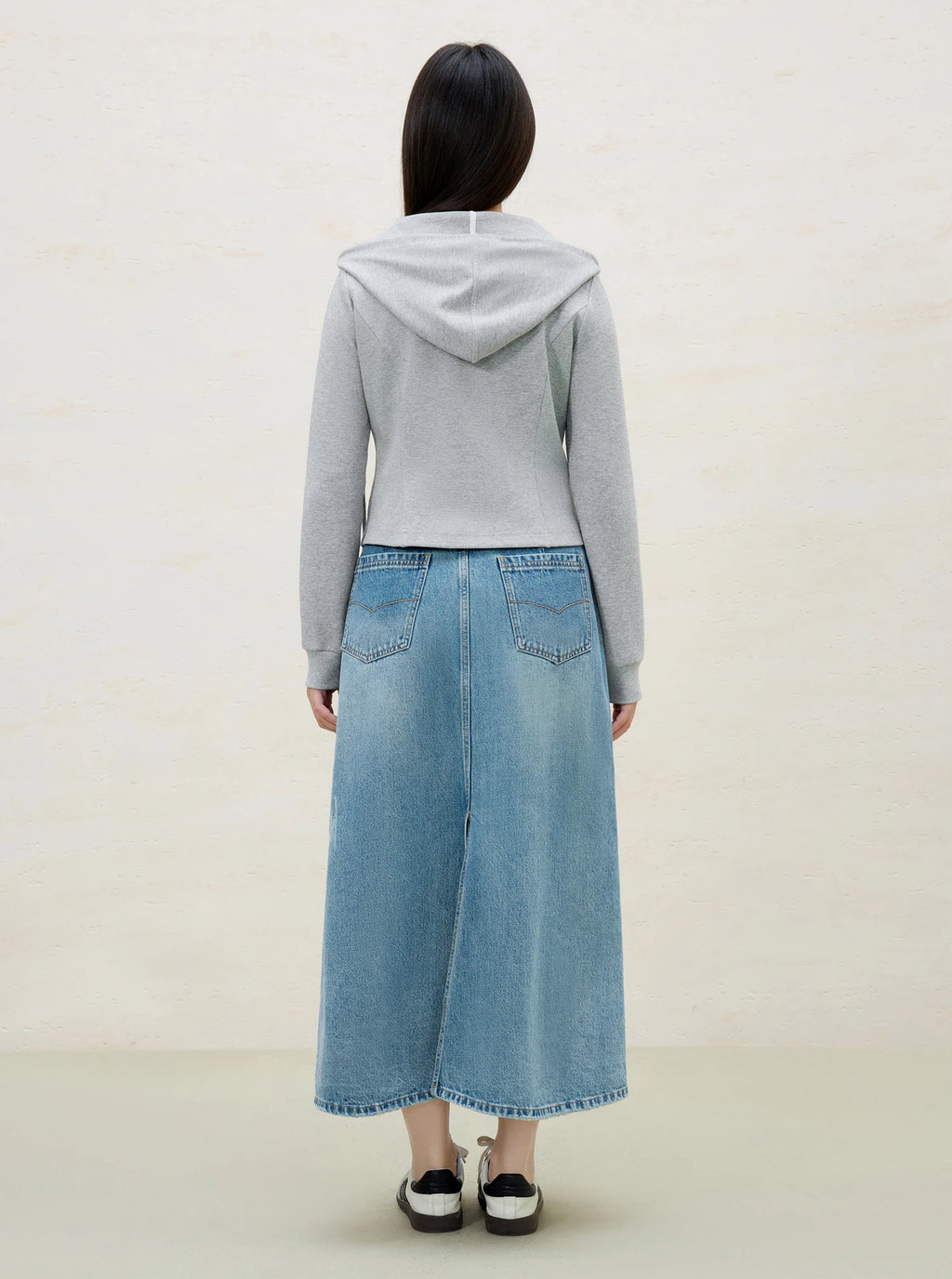 DUSHU Plus Size Women's Hooded Slim Fit Hoodie Jacket for Spring 2025 New Casual Double Zipper Top Loose Jacket 25DS81123