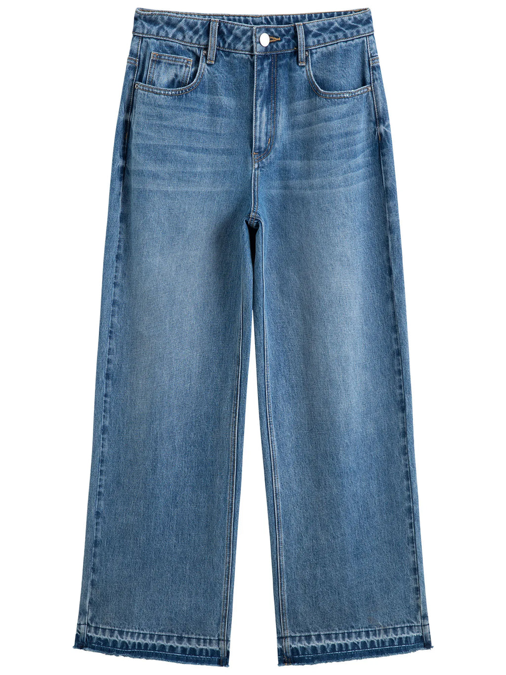 DUSHU Women's Classic All-match Straight Jeans Women's 2025 Spring New Holiday Casual Fashion High Waist Trousers 25DS81041