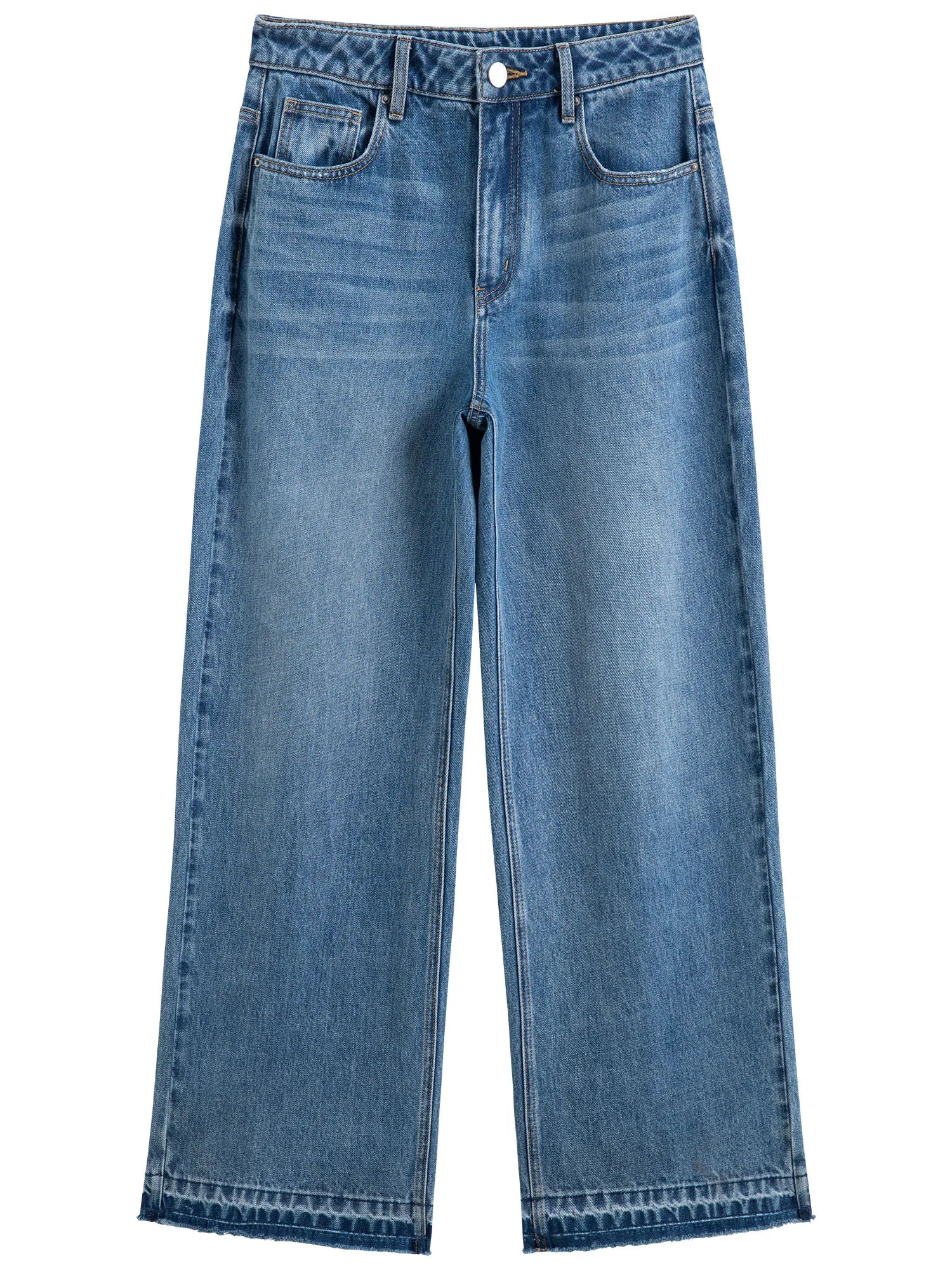 DUSHU Women's Classic All-match Straight Jeans Women's 2025 Spring New Holiday Casual Fashion High Waist Trousers 25DS81041