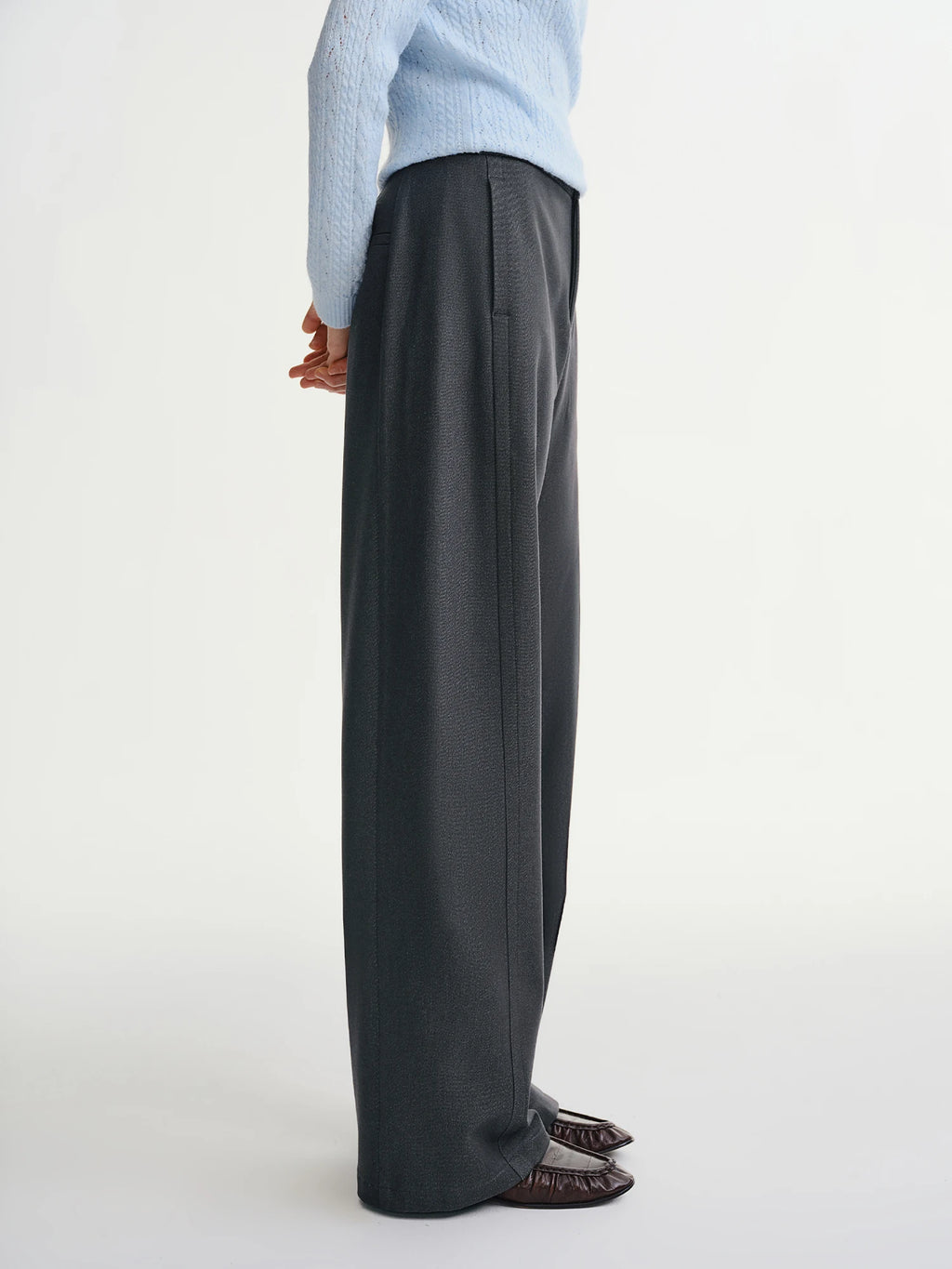 DUSHU Plus-size Women's Career Advancement Tailored Slightly Flared Pants Winter High-waisted Flattering Straight-leg Casualwear