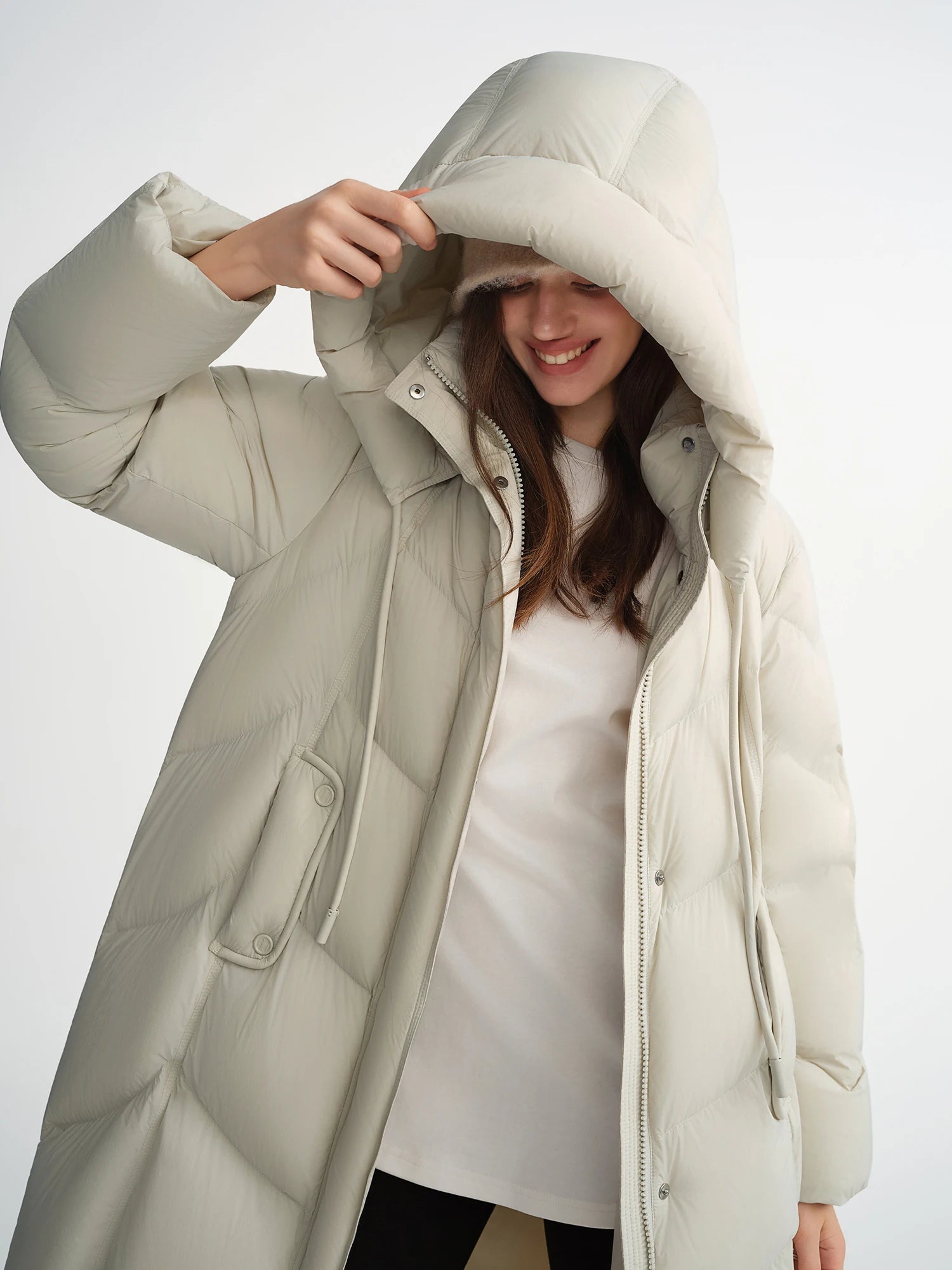 DUSHU Women Cozy Warm Bread Standing Collar Hooded Down Jacket Winter 2025 NewTriple Protection Short Long Versions Available