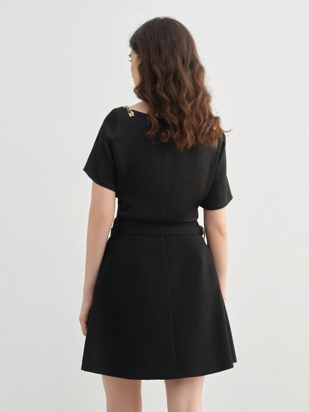 DUSHU 2025 Summer Plus-Size French-Inspired Textured Blouse - Elegant Black Top with Slimming Silhouette Tops 25DS82330
