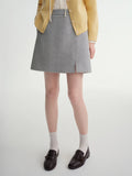 DUSHU Classic Long and Short Elastic Waist A-line Skirt 2025 Winter Skirt for Women Solid Simple Commuting Office Ladies College