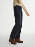 DUSHU Plus Size Women's Soft Denim Long Pants Elastic Waist Straight Leg Trouser 2025 New Arrival Casual Comfort Jeans Office