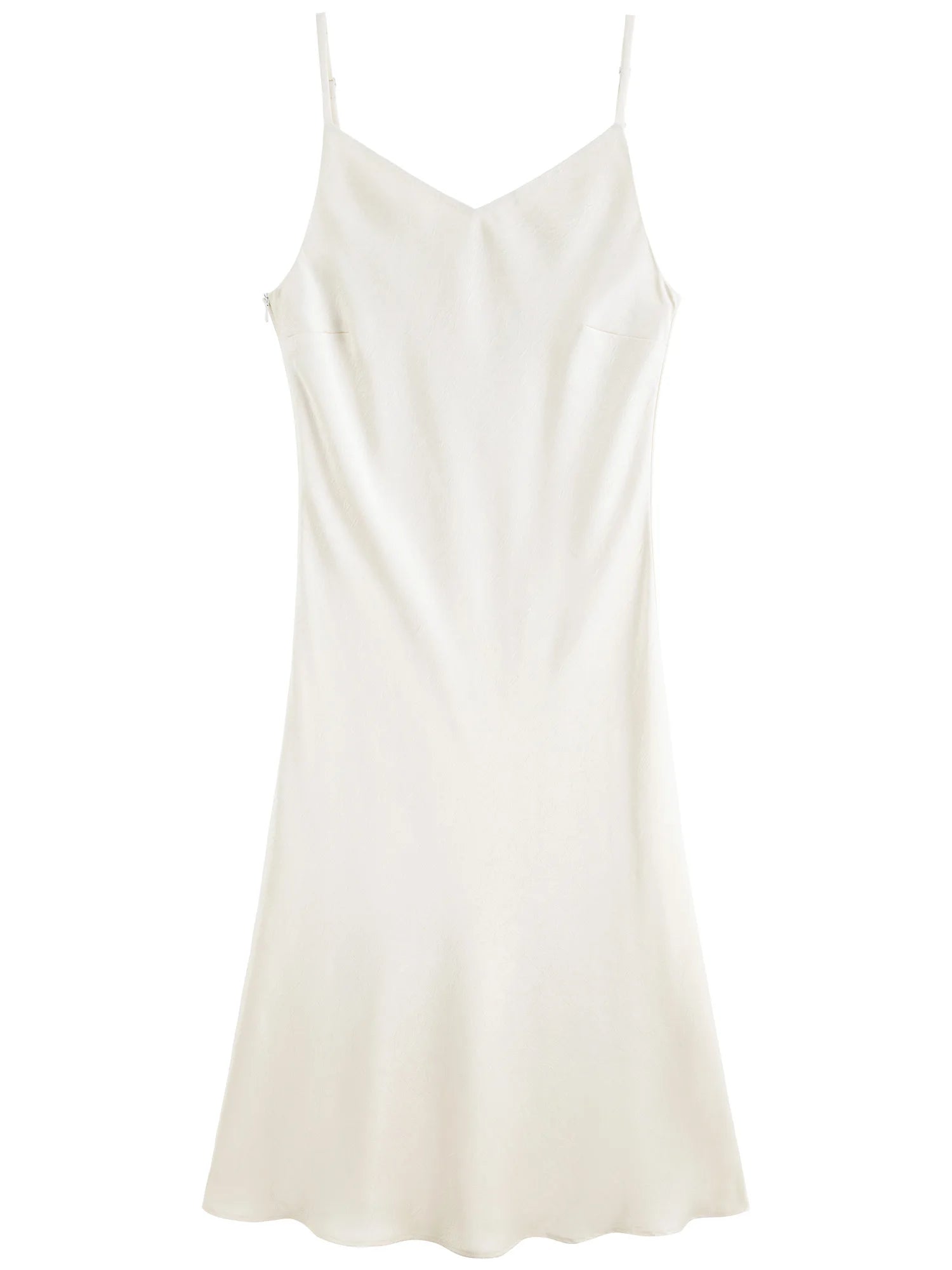 DUSHU Plus Size Textured Satin Suspender Dress For Women 2025 Spring New Slim Bias Cut Drape Chic Long Dress 25DS81277