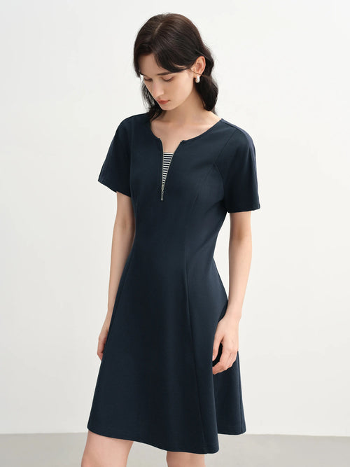 DUSHU 2025 Summer Women's Layered Slimming Dress - Contoured Waist & Versatile Breathable Chic Casual Dresses 25DS82693