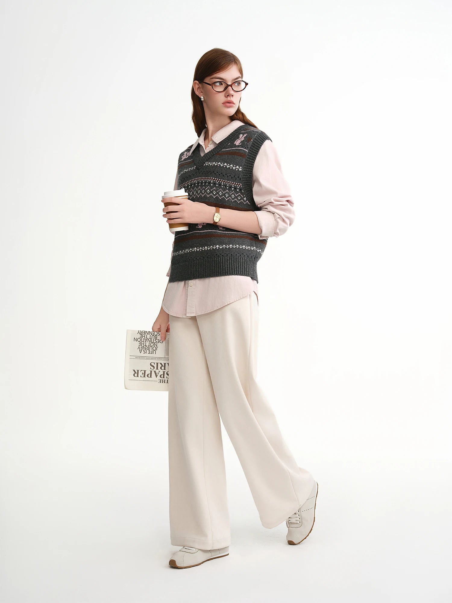 DUSHU 2025 Autumn Winter Women's Knit Vest Long Line Open Front Design for Layering - Outerwear Waistcoat with Cardigan Style