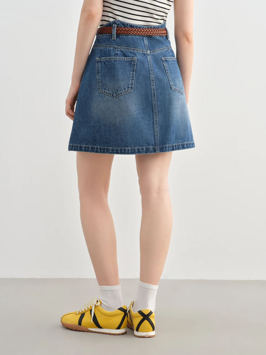 DUSHU Plus-Size Women's Sweet Cool Fashion Denim Skirt - 2025 Summer Collection New Denim Casual Versatile Half-Skirt 25DS82058