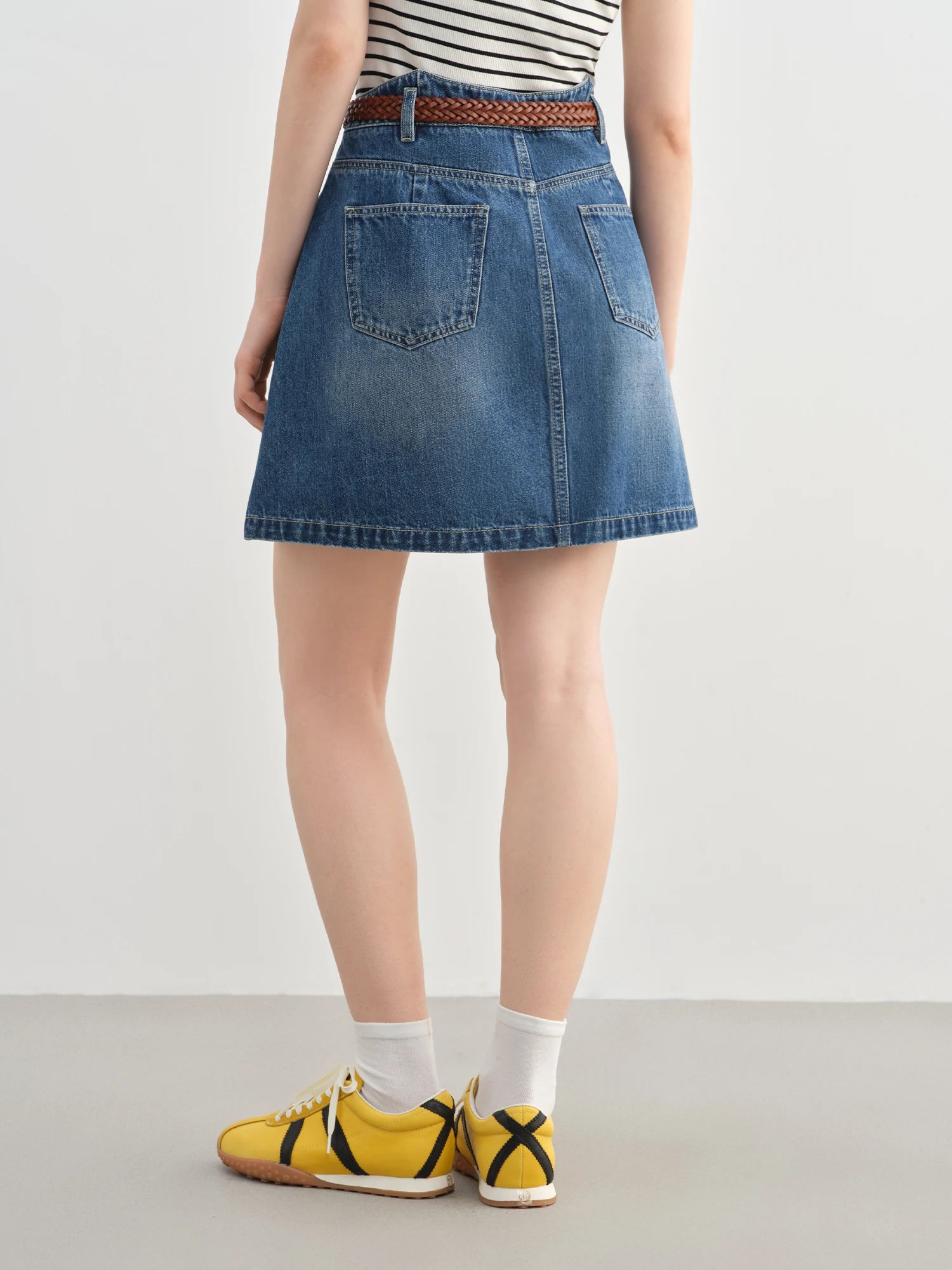 DUSHU Plus-Size Women's Sweet Cool Fashion Denim Skirt - 2025 Summer Collection New Denim Casual Versatile Half-Skirt 25DS82058