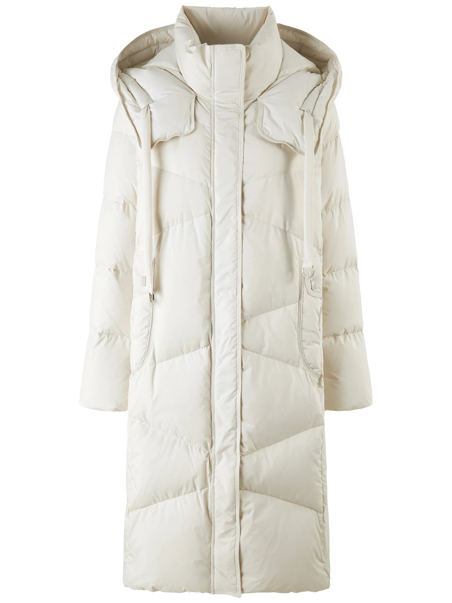 DUSHU Plus Size 239-268G Filling Amount Women's Long Beige Down Jacket 2024 Winter New Warm Cold Resistant Down Jacket 24DS84077