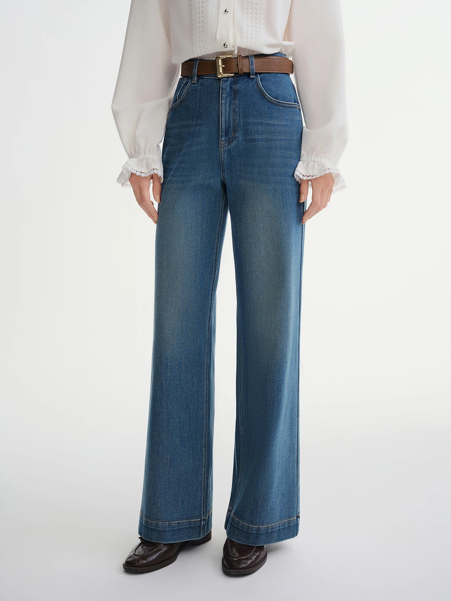 DUSHU Plus Size Women's Perfect Stretch High Waist Straight Leg Jeans Autumn Winter 2025 New Casual Comfort Trousers Pants
