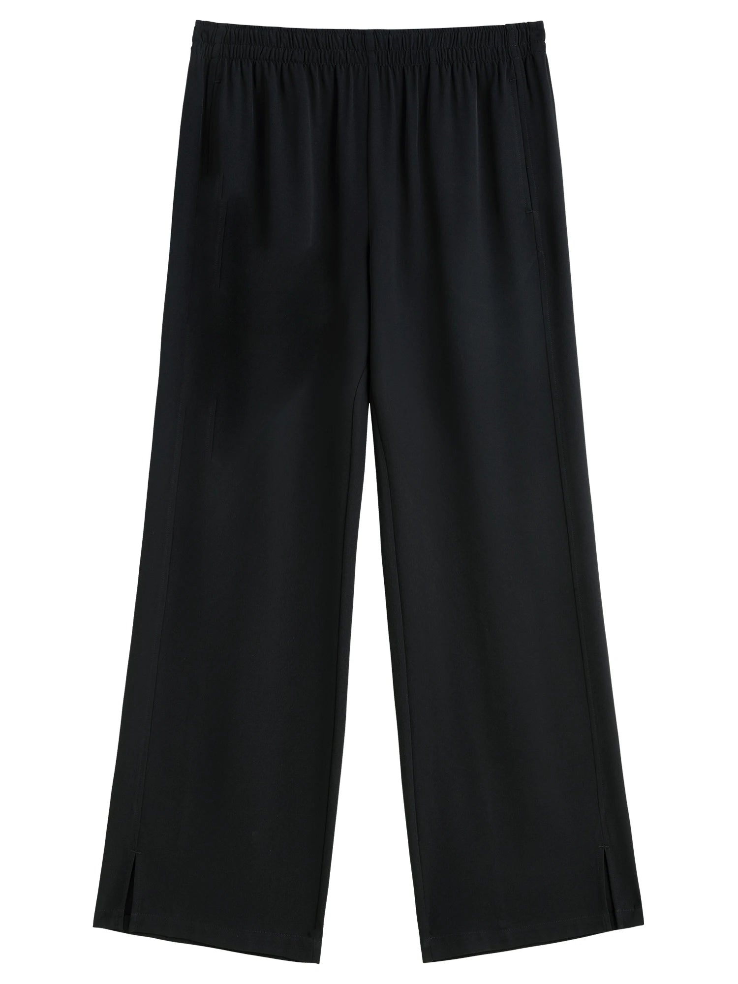 DUSHU 2025 Summer Plus Size Women High Waist Slimming Straight Leg Pants - Breathable Flowy Casual Chic Long Trousers for Curvy