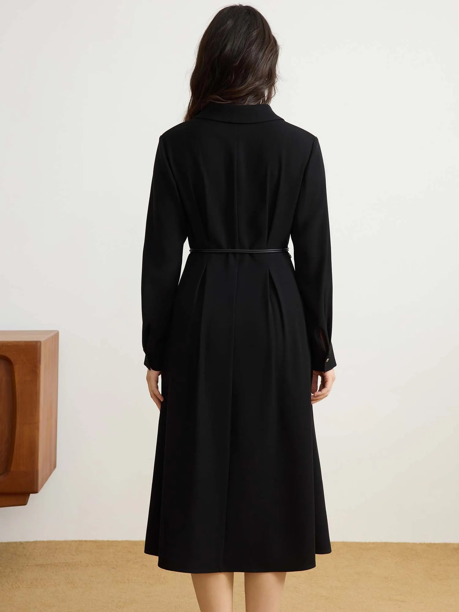 DUSHU Plus Size Office Lady Dress 2025 Spring New Product Temperament Waist Cinching Dress Casual Loose Dress 25DS81260