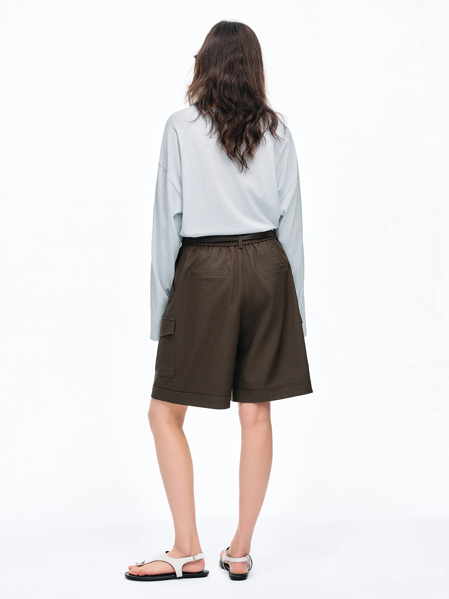 DUSHU Women's Mountain-inspired Workwear Capri Pants & Wide-leg Casual Shorts Spring/Summer 2026 New Arrival Polyester Pants