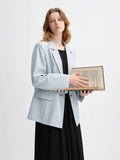 DUSHU Women's Light and Simple Commuting One-button Silhouette Suit 2025 Autumn New Casual Simple Short Jacket 25DS83087