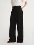 DUSHU Chenille Velvet Wide-leg Casual Pants 2025 Winter Loose Straight Pants Simple Commuting All-match Leisure Warm Soft