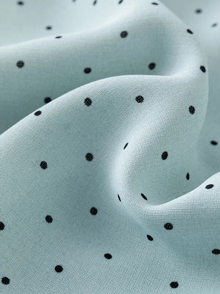 DUSHU French Style V-neck Retro Polka Dot Women Long dress 2024 Summer New Versatile Casual Elegant Dress 24DS82539 24DS82688