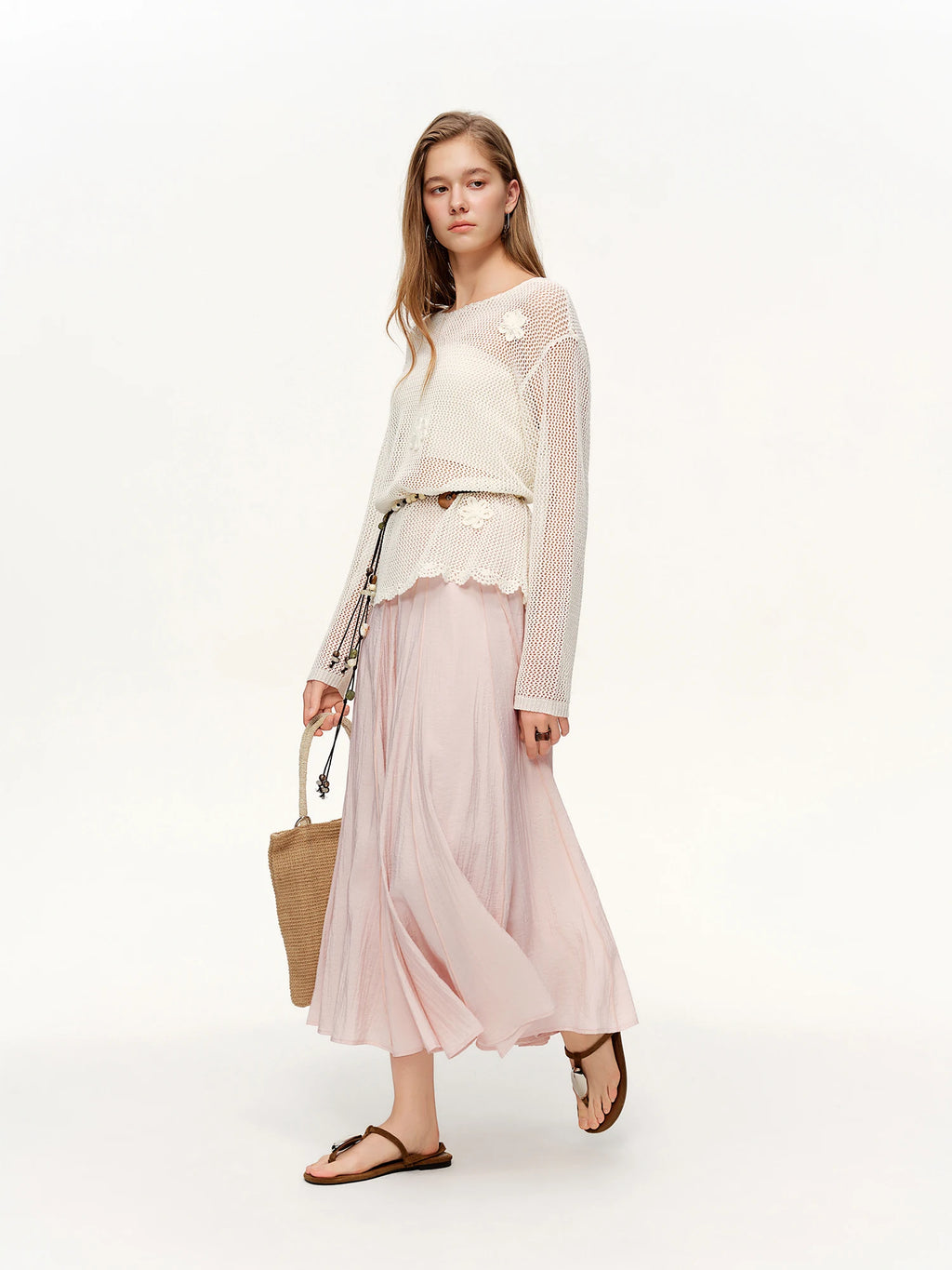 DUSHU Women's 3D Tailored Patchwork Bateau Skirt Spring 2026 New Arrival Fashionable and Versatile Skirts for Every Occasion