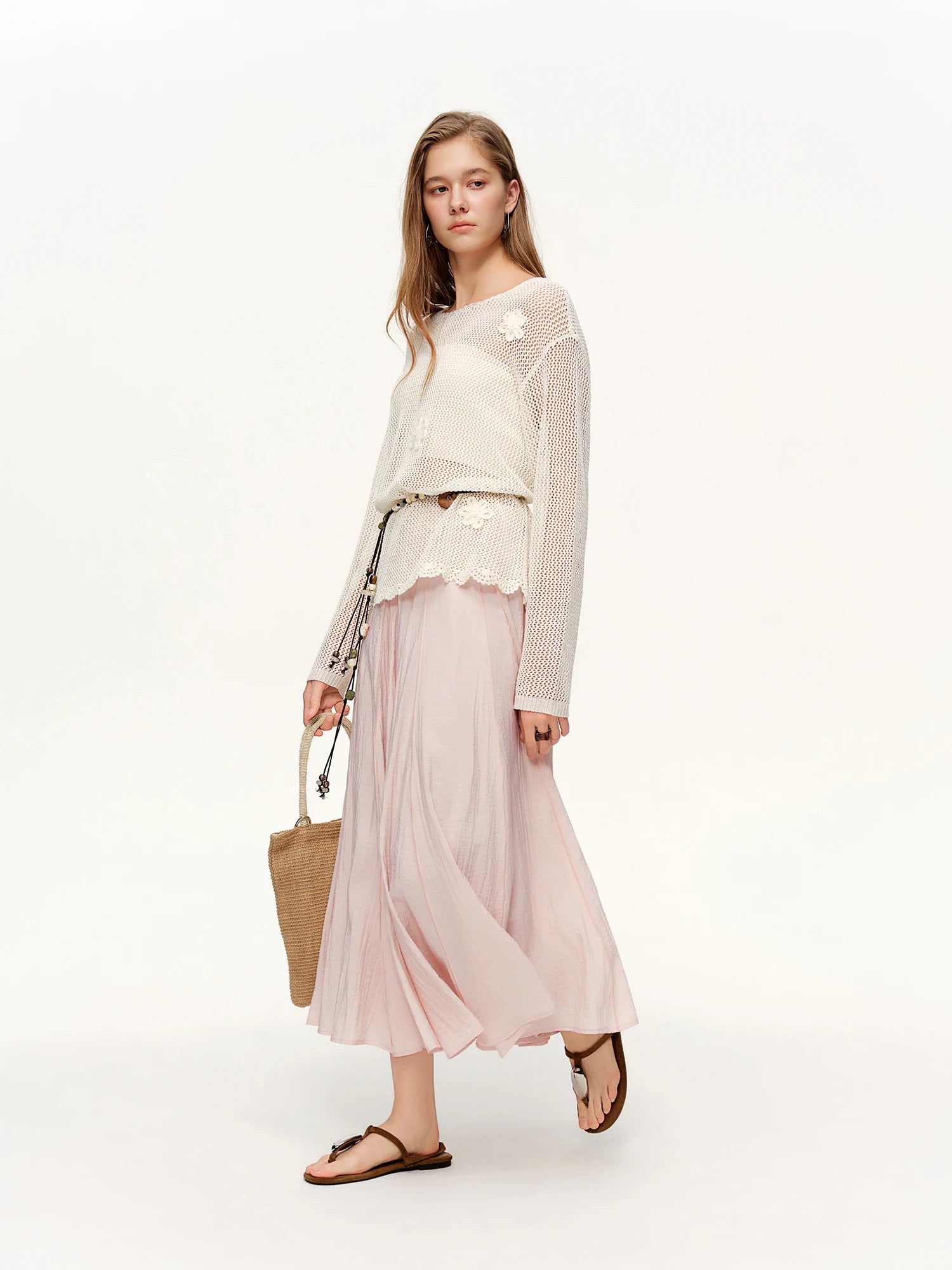DUSHU Women's 3D Tailored Patchwork Bateau Skirt Spring 2026 New Arrival Fashionable and Versatile Skirts for Every Occasion