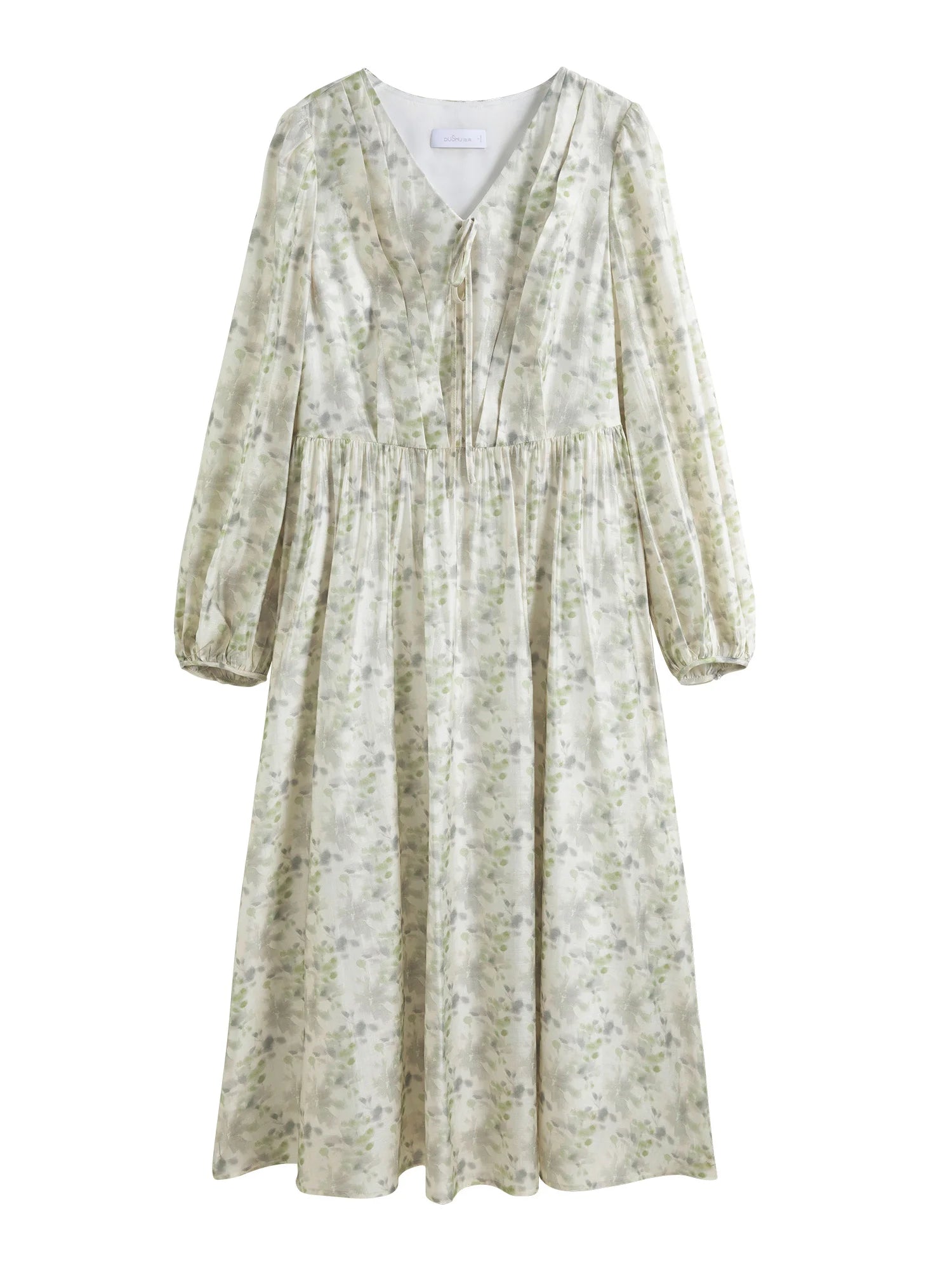 DUSHU Plus Size Women Clothing 2025 Spring New Style French Waist Cinched Floral Dress Fashionable Dress 25DS81300