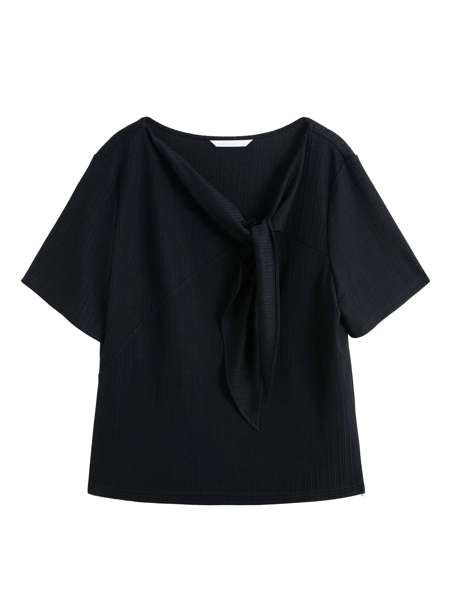 DUSHU Plus Size Short Sleeve Shirt 2025 Summer New Design Light Loose Casual Shirt Soft Thin Short-sleeved Blue Shirt 25DS82197