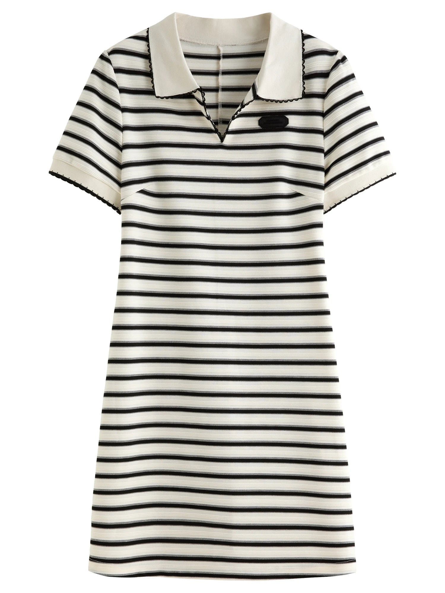 DUSHU Old Money Style Women Daily College Knitted Striped Dress 2025 Summer New Arrival Commuting Temperament Dress 25DS82710