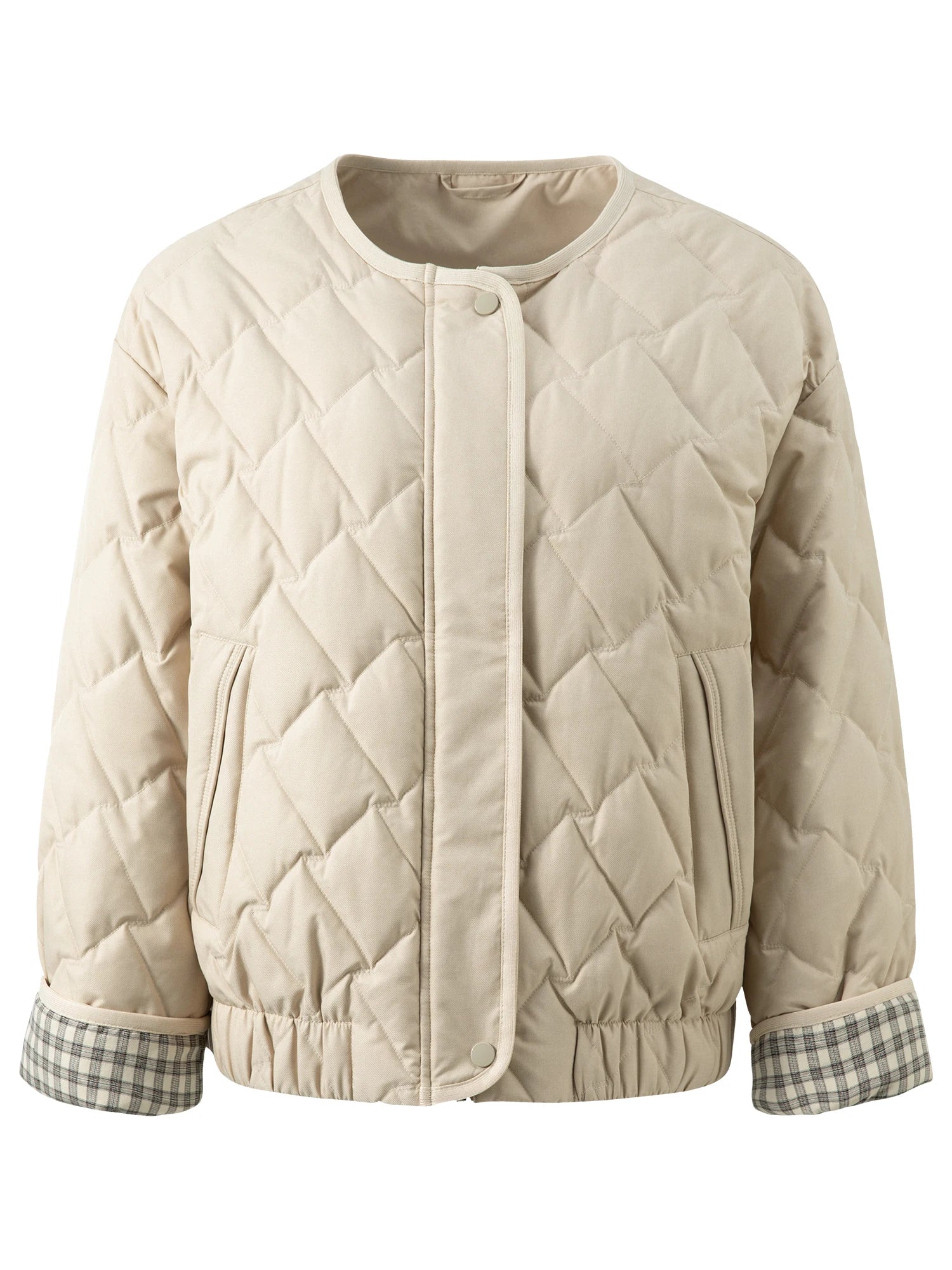 DUSHU Plus-size Women【Commute Essential】 Scarf 90cm White Goose Down Jacket Winter All Season Lightweight Insulated Short Coat