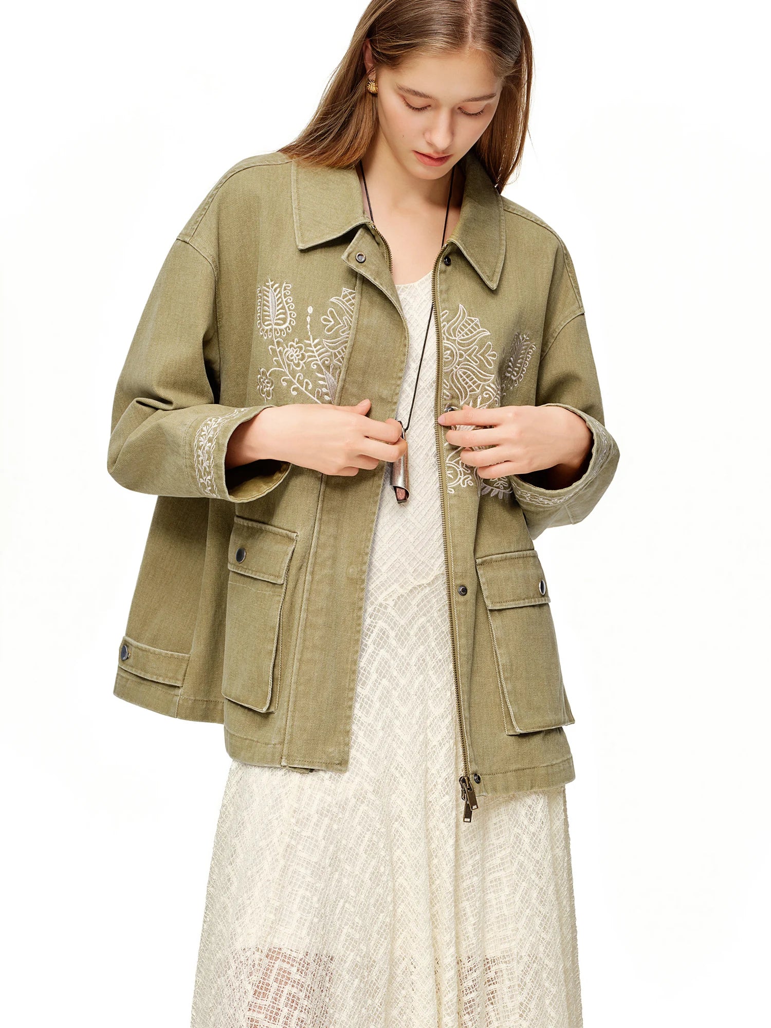 DUSHU Retro Embroidered Denim 2026 Spring New Arrival Fashionable Casual Short Jacket Personality Streetwear Commuting Coats