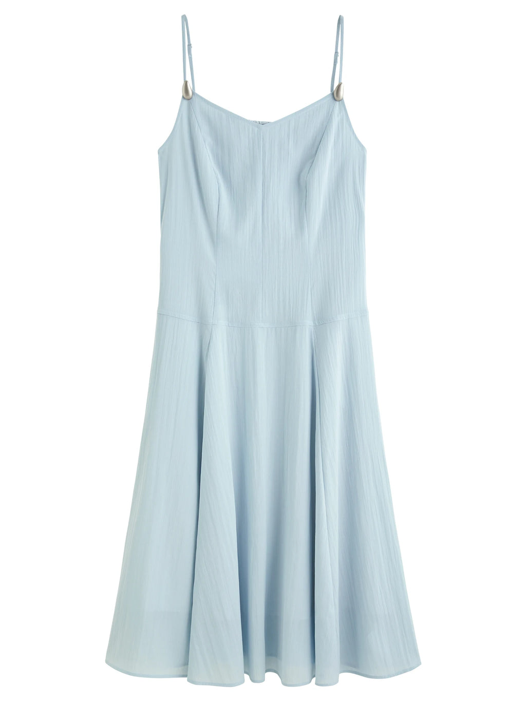 DUSHU Plus Size French V-neck Water Drop Metal Buckle Suspender Dress 2025 Summer New Temperament Dress 25DS82435