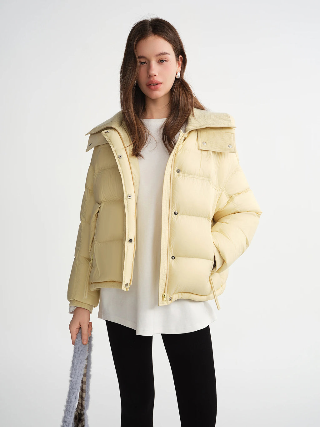 DUSHU 2025 Winter Women's Hooded Puffer Down Coat - Relaxed Fit Plus Size Thermal Insulated Short Jacket for Casual Warmth