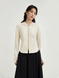 DUSHU 【4 Colors】Slim Cool Sun Protection Women Long Sleeve Coats Double-ended Zipper Curved Hem Stretch Sun Clothes 24DS82312