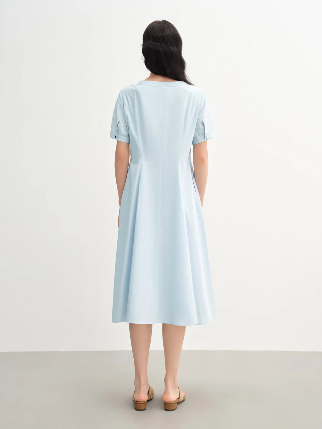 DUSHU Minimalism Style Women Daily Commuting Dress 2025 Summer New Fashion Temperament French Style Long Dress 25DS82454