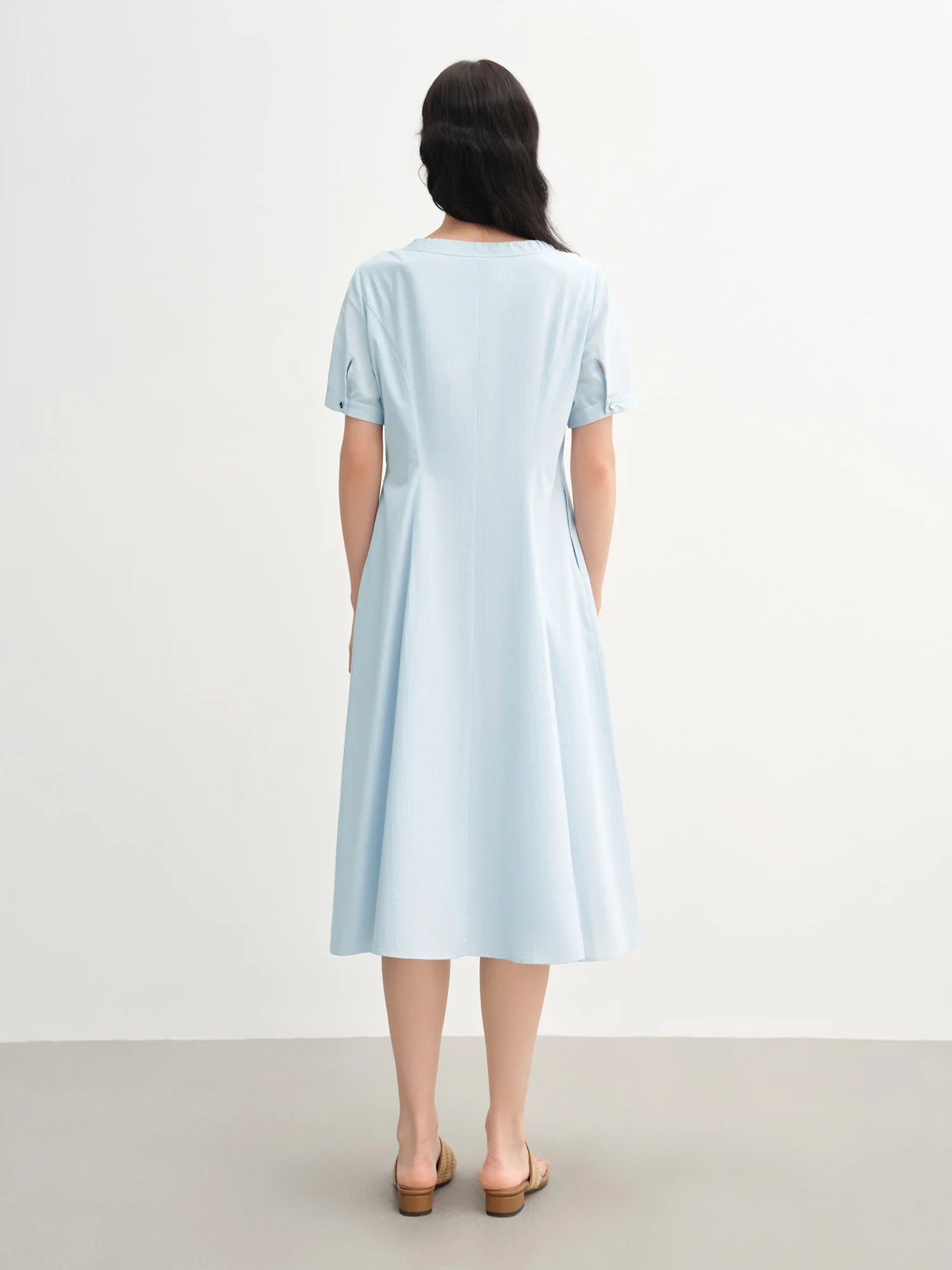 DUSHU Minimalism Style Women Daily Commuting Dress 2025 Summer New Fashion Temperament French Style Long Dress 25DS82454