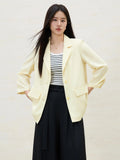 DUSHU Plus Size 2025 Spring New Sun Protection Cool Commuter Long Sleeve Straight Shoulder Blazer Chic Jacket  25DS81276