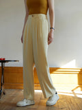 DUSHU Women Suit Pants Straight Wide Leg Trouser 2023 Spring Women Long Pant Office Lady Bottom Loose Pants For Women