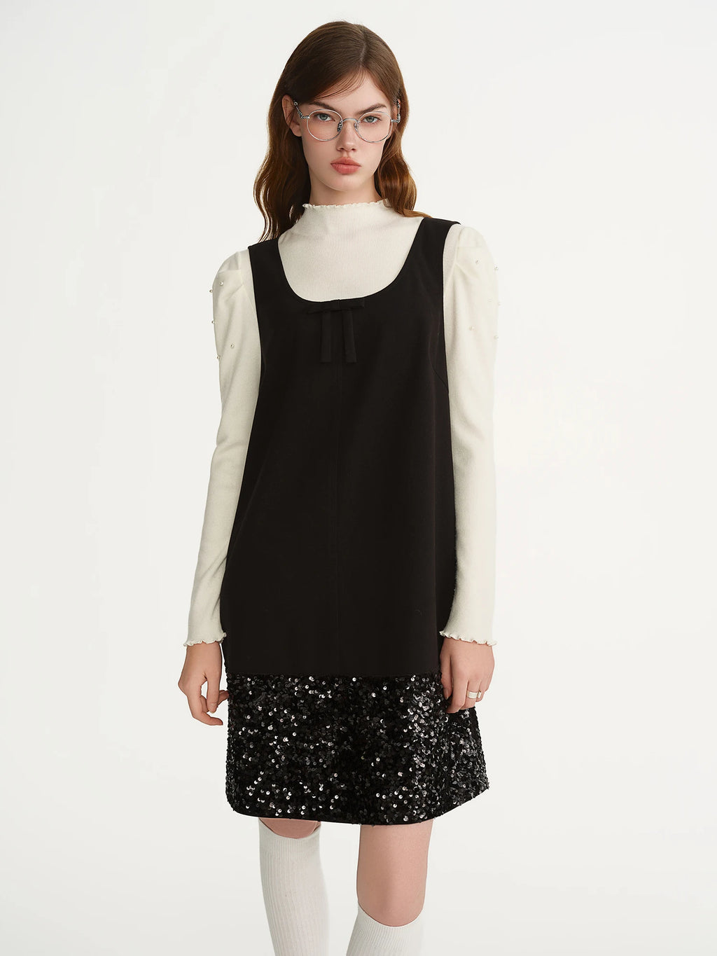 DUSHU Plus Size Sequin A-Line Sleeveless Dress Shimmer Cocktail Party Gown Women's 2025 Winter Sparkling Evening Dress New