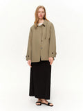 DUSHU British Style Long and Short Trench Coats New Spring 2025 Urban Classic Lapel Jackets Cropped Commuting Temperament