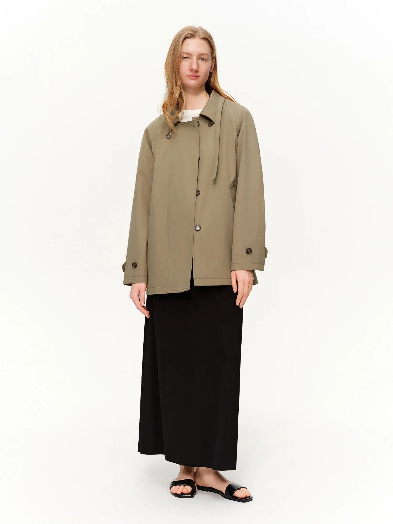 DUSHU British Style Long and Short Trench Coats New Spring 2025 Urban Classic Lapel Jackets Cropped Commuting Temperament