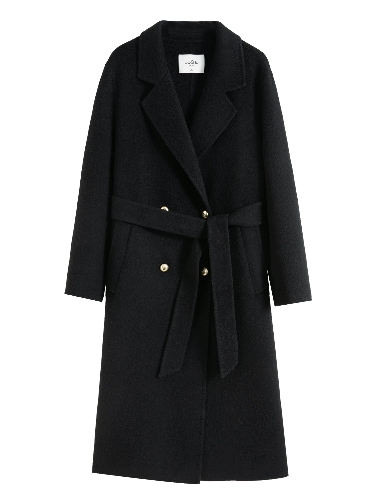 DUSHU Texture Woolen Coat 2024 Winter New Item High-end Yak Fur Women Casual Loose Women Woolen Coats 24DS84269