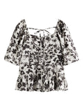 DUSHU French Design Floral Shirt 2025 Summer New Fashion Commuter Short-sleeved Top 25DS88009
