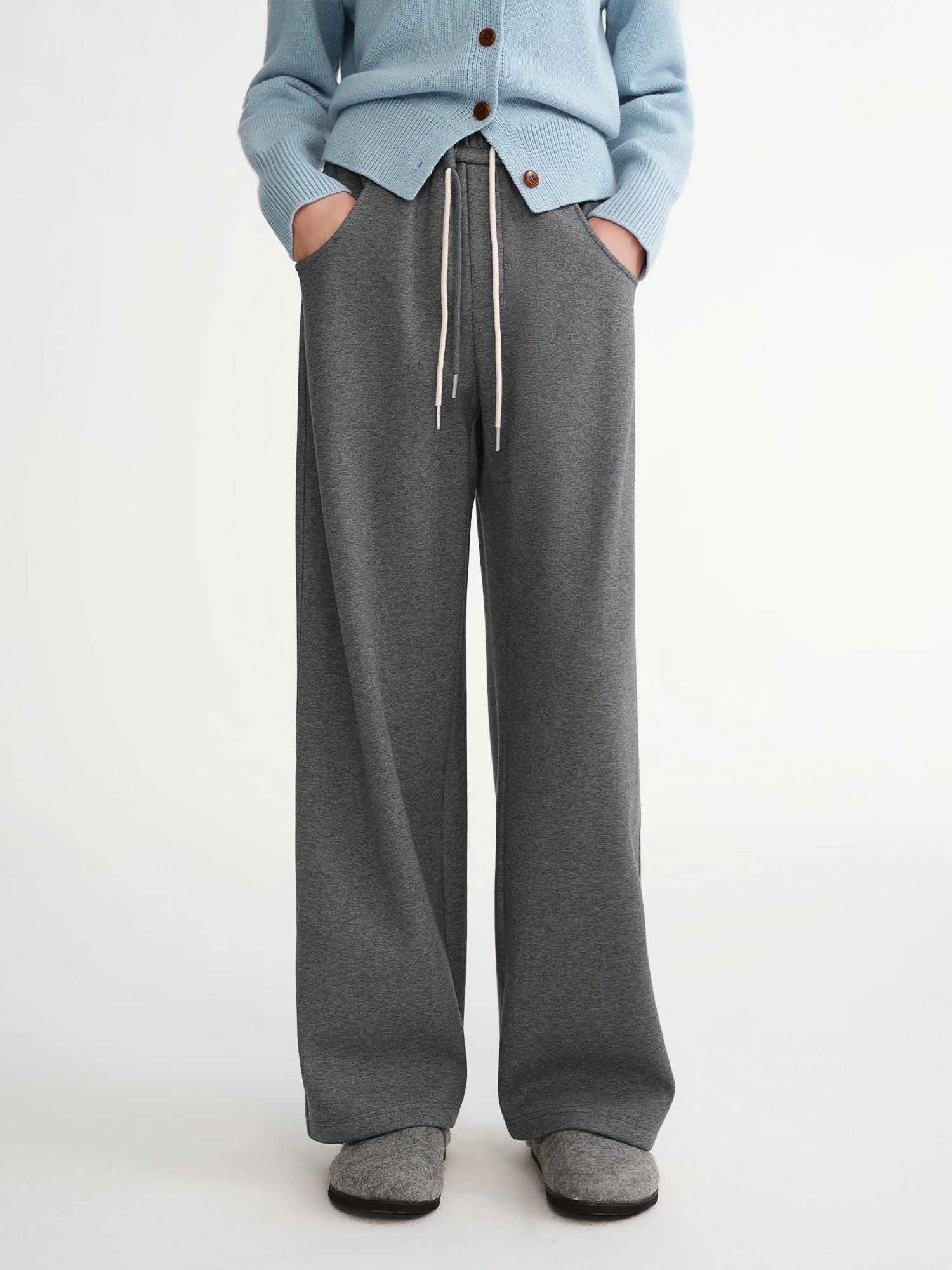 DUSHU Plus Size 2025 Women's Curved Scimitar Pants High Waist Drawstring Wide Leg Trousers Flared Casual Comfort Fall Fashion
