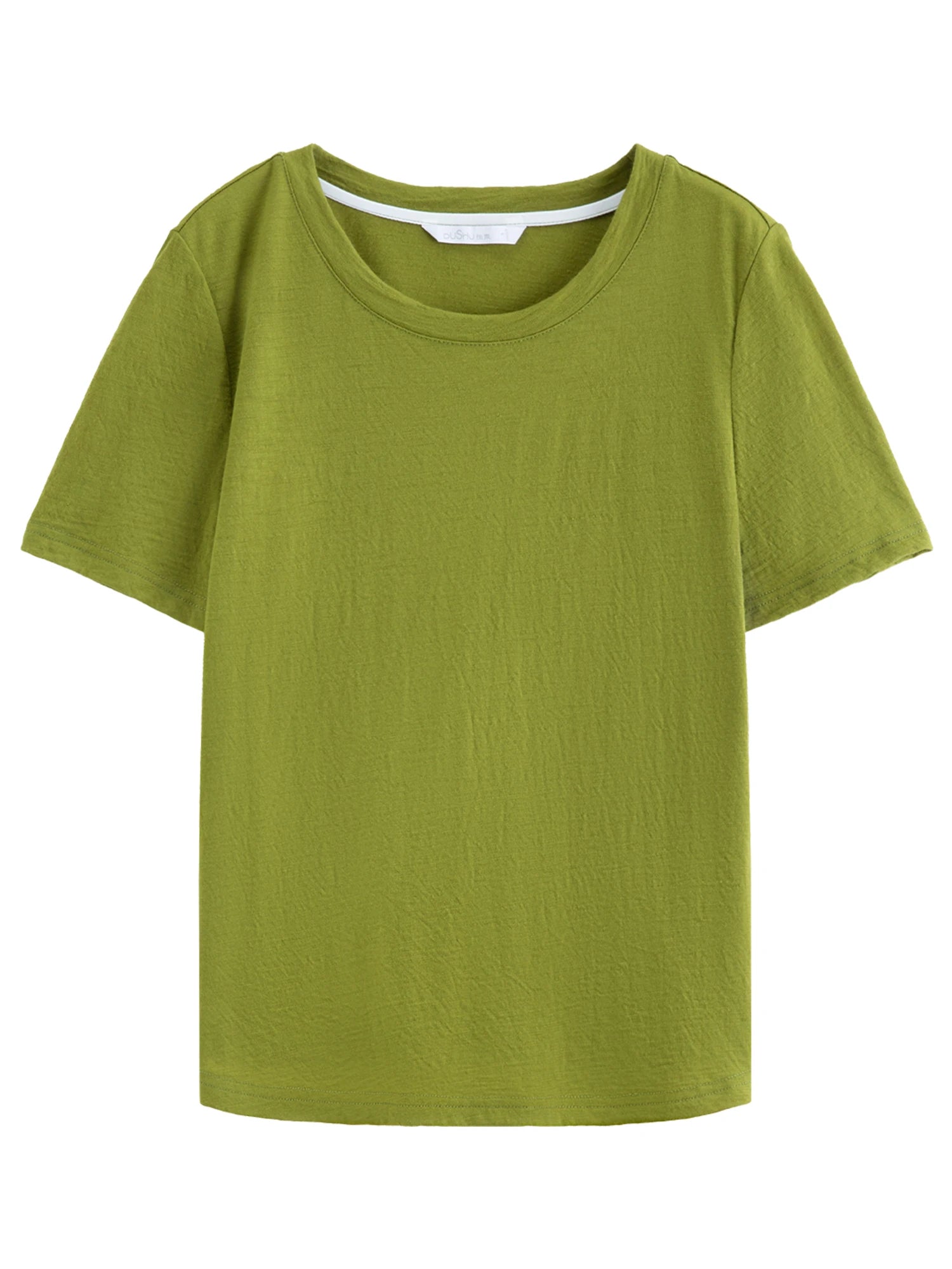 DUSHU Women's Green and Gray Contrasting Color Layered Two-Piece Knit T-Shirts Spring 2026 New Arrival Fashion Long Sleeves Tops