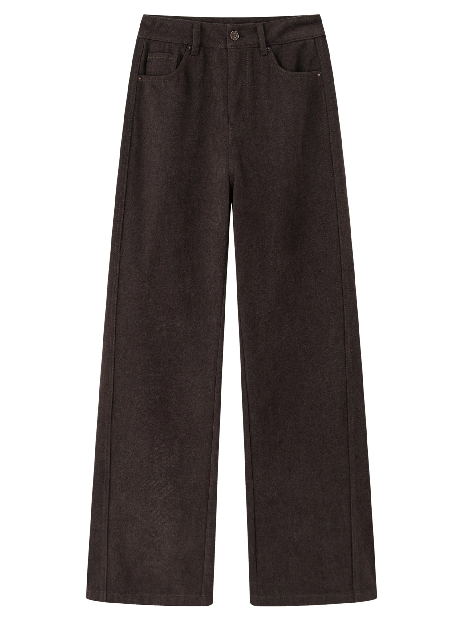 DUSHU 2025 Winter Women's High Waist Straight Wide Leg Pants - Office Casual Trousers with Stretch Fabric for Daily Comfort Wear