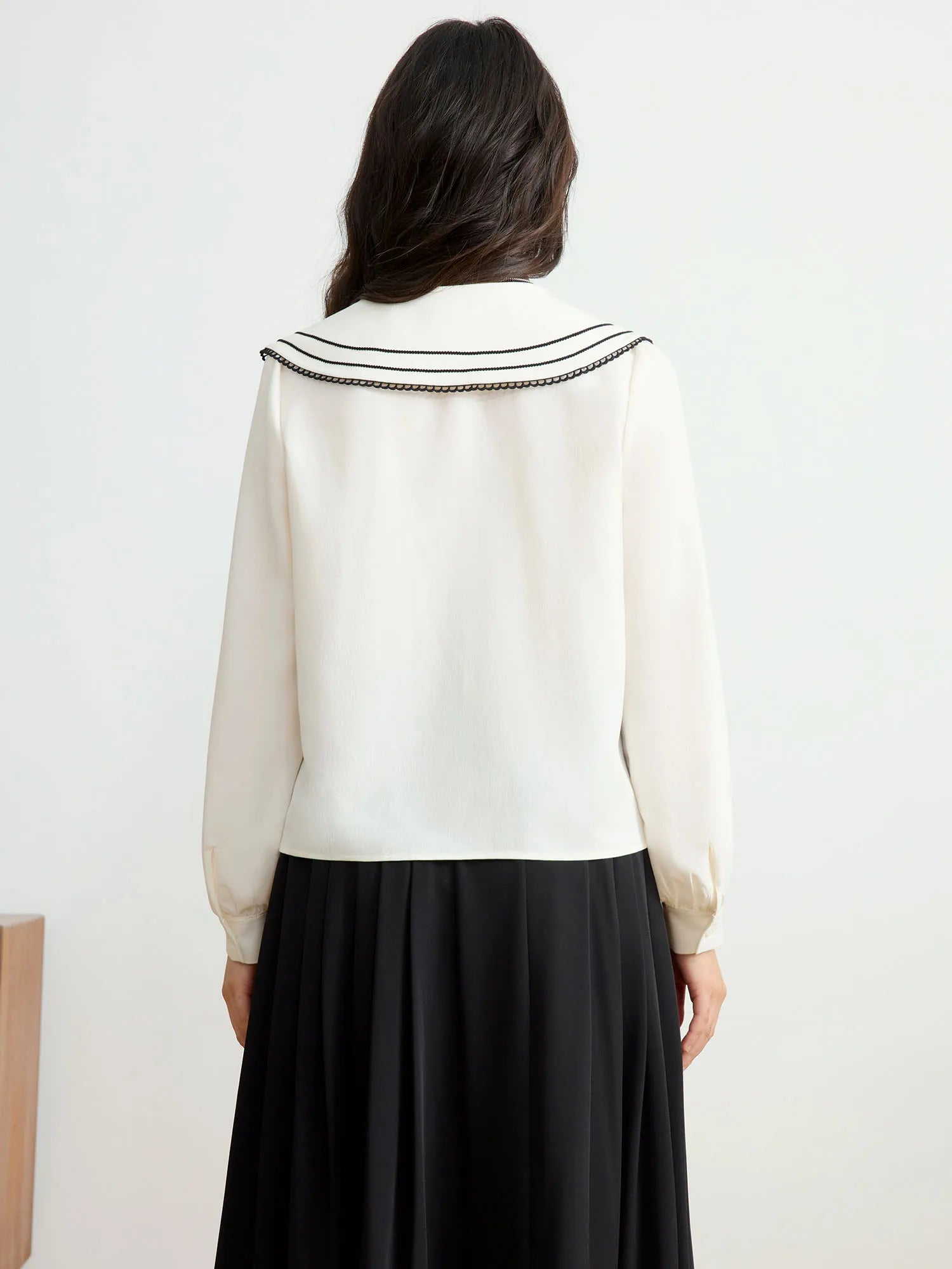 DUSHU Plus Size Women Clothing 2025 New Doll Collar Long-sleeved Shirt Female Design Niche Chic Casual Loose Tops 25DS81067